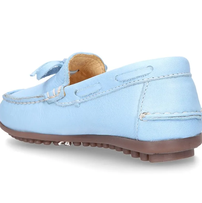 Mocasín mayores con lazos en piel EXTRA SUAVE en colores pasteles.