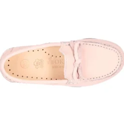 Mocasín mayores con lazos en piel EXTRA SUAVE en colores pasteles.