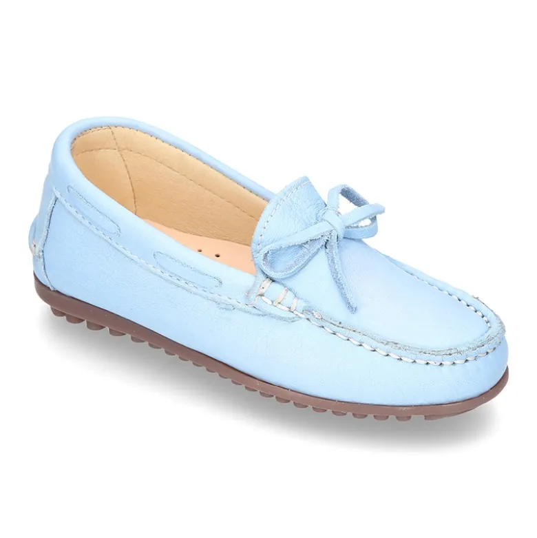 Mocasín mayores con lazos en piel EXTRA SUAVE en colores pasteles.