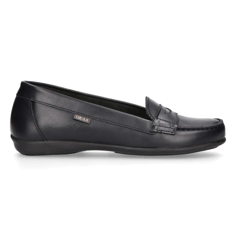 Mocasín NIÑA colegial en piel Boxcalf y suela de goma.