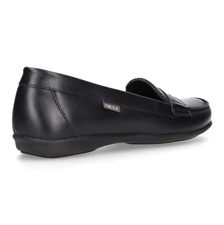 Mocasín NIÑA colegial en piel Boxcalf y suela de goma.
