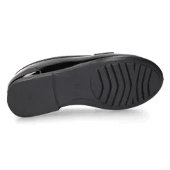 Mocasín niña OKAA estilizado en charol NEGRO.