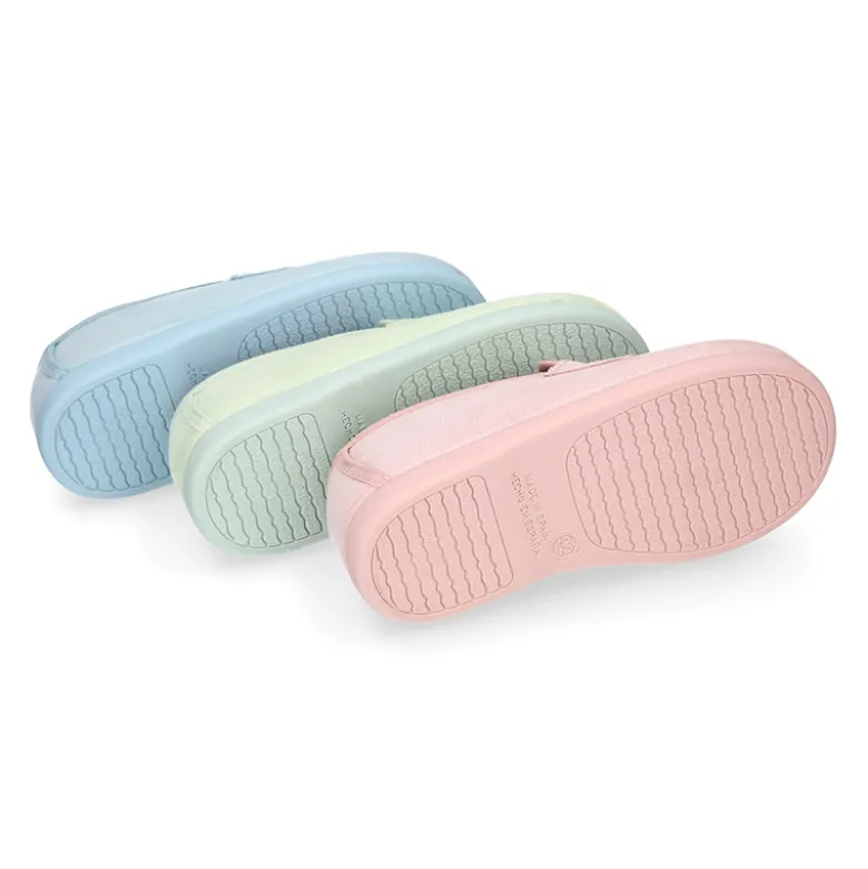 Mocasín niño antifaz en Serratex en colores pasteles.