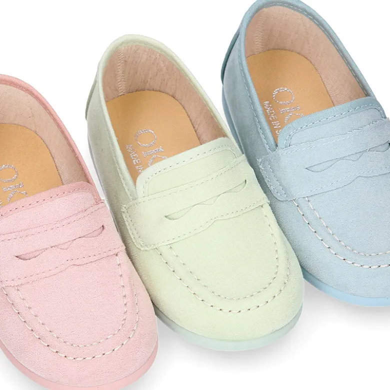 Mocasín niño antifaz en Serratex en colores pasteles.