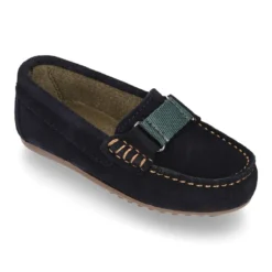 Mocasín Niño aplique CINTA contraste en piel serraje.