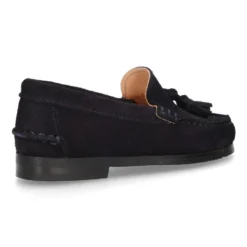 Mocasín niño borlas suela gruesa en piel serraje.
