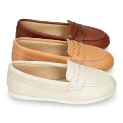 Mocasín niño en piel con diseño con ANTIFAZ.