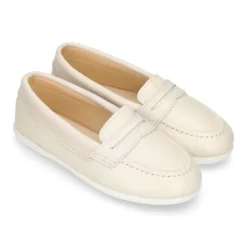 Mocasín niño en piel con diseño con ANTIFAZ.