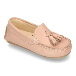 Mocasín peques con borlas en piel EXTRA SUAVE en colores pasteles.