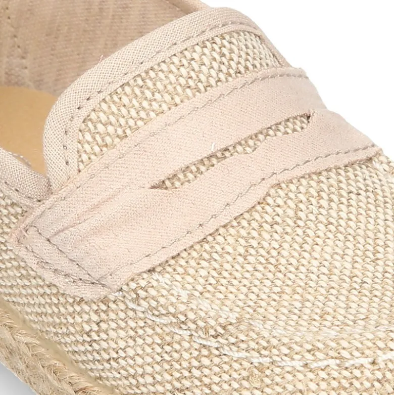 Mocasín tipo alpargata en LINO para peques.