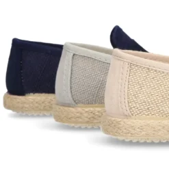 Mocasín tipo alpargata en LINO para peques.