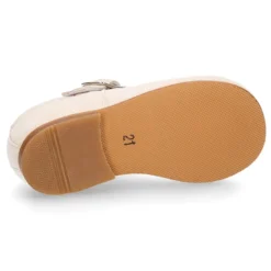 Nueva Mercedita clásica con hebilla en piel ANTE en colores pasteles.