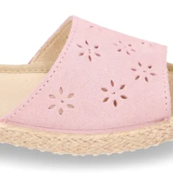 Nueva SANDALIA tipo alpargata con diseño con FLORES en Serraje.