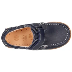 Náutico clásico niño piel sin cordones y suela para primavera verano.