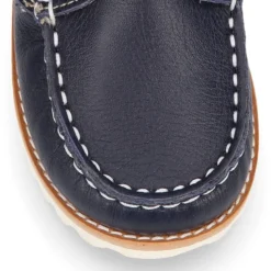 Náutico clásico niño piel sin cordones y suela para primavera verano.
