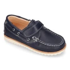 Náutico clásico niño piel sin cordones y suela para primavera verano.