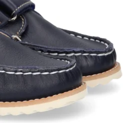 Náutico clásico niño piel sin cordones y suela para primavera verano.