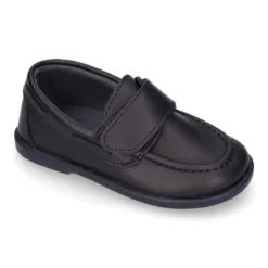 Náutico Colegial niño sin cordones en piel lavable.