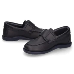 Náutico Colegial niño sin cordones en piel lavable.