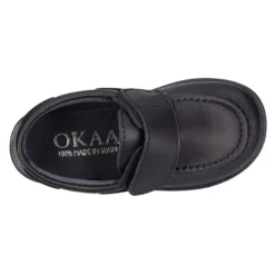 Náutico Colegial niño sin cordones en piel lavable.