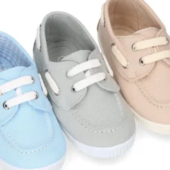 Náutico Lona piqué algodón con cordones.