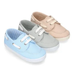 Náutico Lona piqué algodón con cordones.