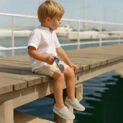 Náutico Lona piqué algodón con cordones.