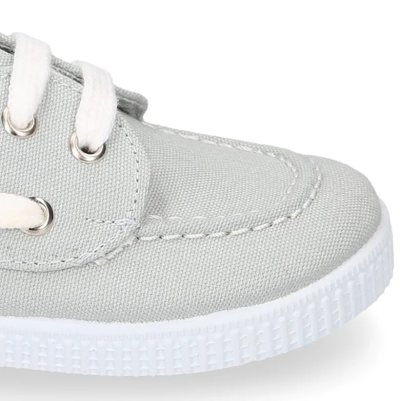 Náutico Lona piqué algodón con cordones.