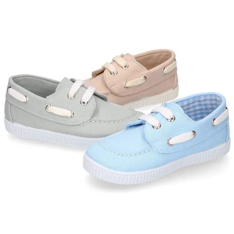 Náutico Lona piqué algodón con cordones.