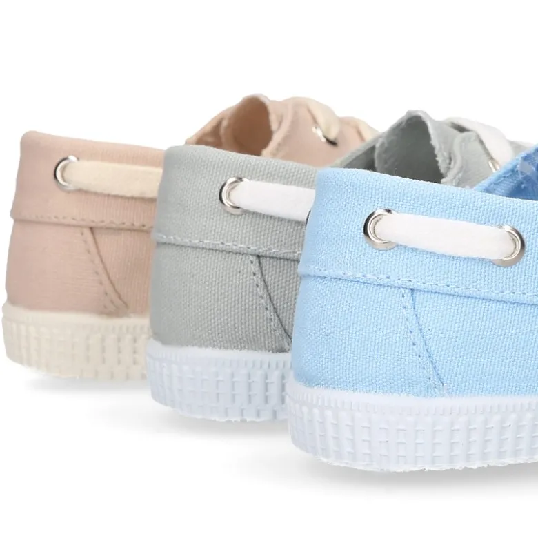 Náutico Lona piqué algodón con cordones.