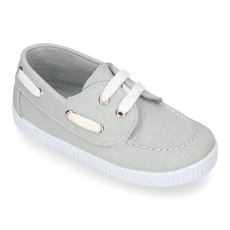 Náutico Lona piqué algodón con cordones.