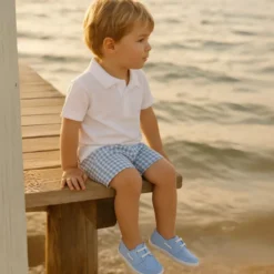 Náutico Lona piqué algodón con cordones.