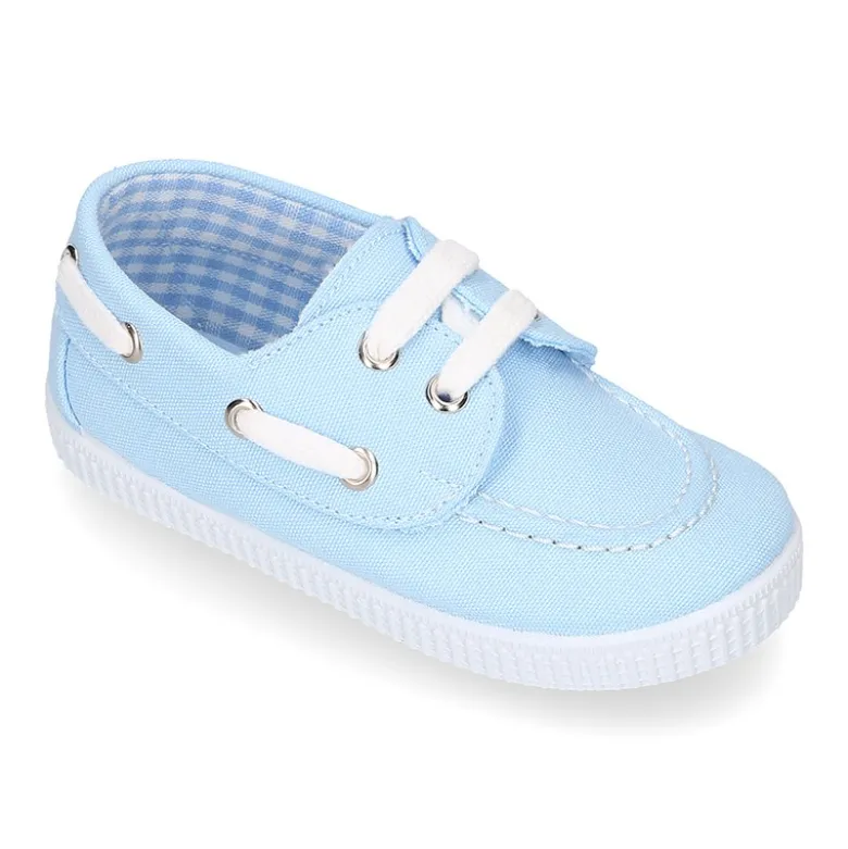 Náutico Lona piqué algodón con cordones.