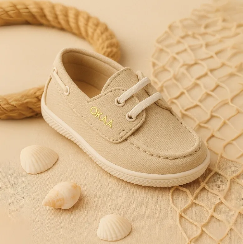 Náutico Lona piqué algodón con cordones.