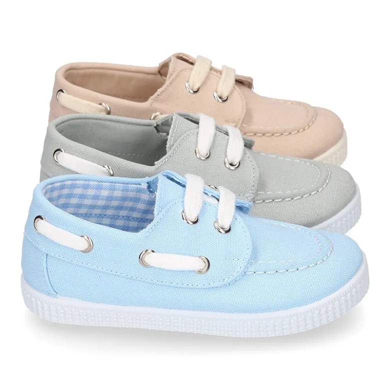 Náutico Lona piqué algodón con cordones.