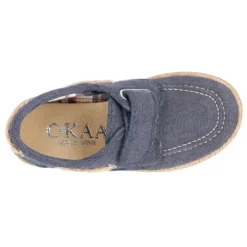 Náutico niño sin cordones tipo alpargata en lona algodón LAVADA.