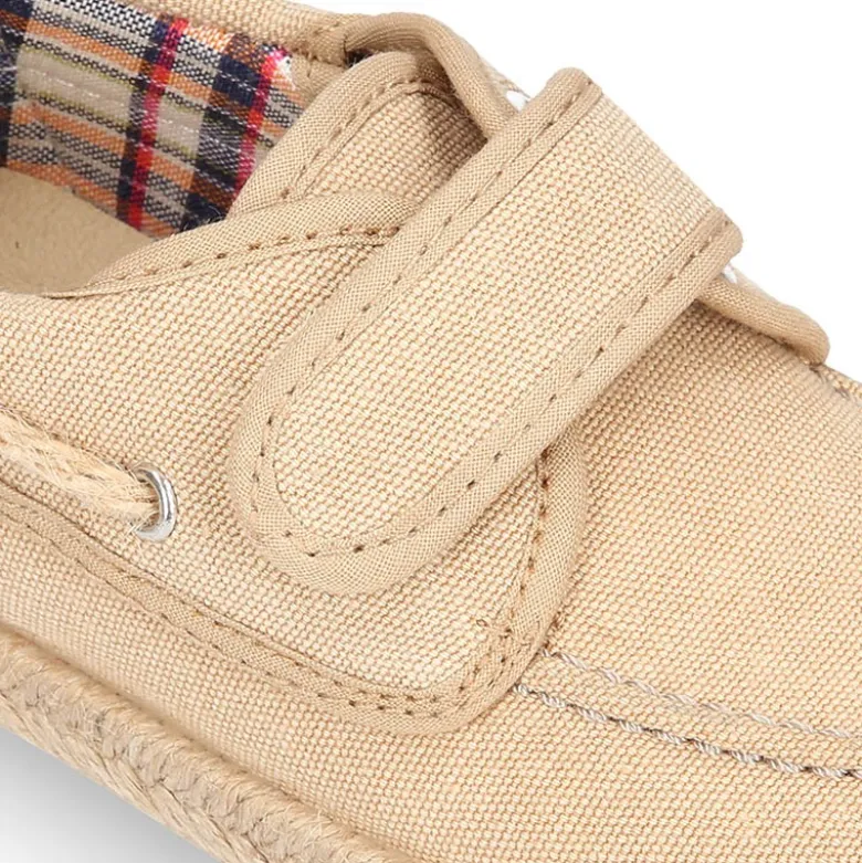 Náutico niño sin cordones tipo alpargata en lona algodón LAVADA.