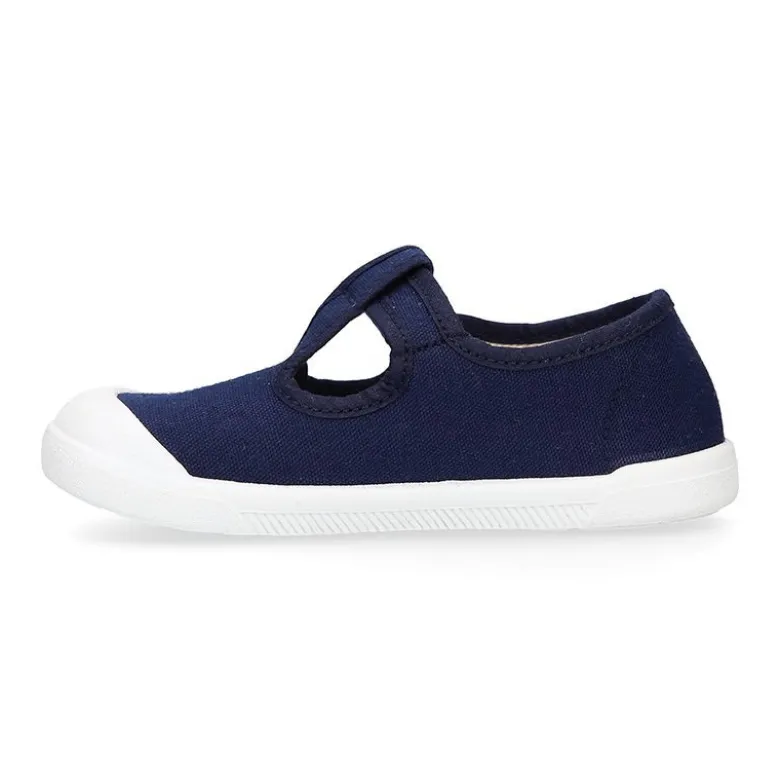 Pepito BAREFOOT niño sin cordones en lona en color azul marino