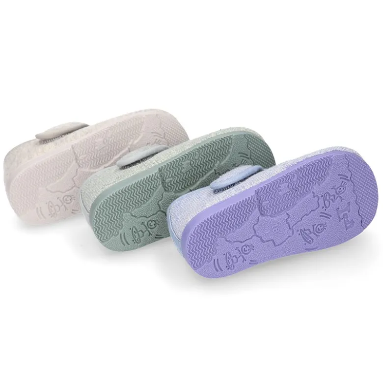 Pepito bebé niño casa lona punto colores pasteles suela SUPER FLEXIBLE.