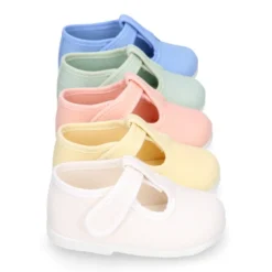 Pepito bebé niño lona piqué en colores pasteles y suela SUPER FLEXIBLE.