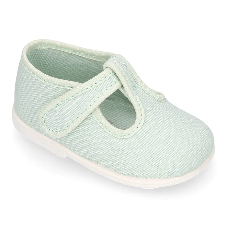 Pepito bebé niño lona piqué en colores pasteles y suela SUPER FLEXIBLE.