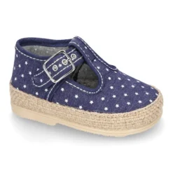 Pepito bebés tipo alpargata en lona con ESTRELLAS.