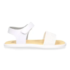 Sandalia Barefoot Blanca con Pala de Lentejuelas – OKAA FLEX