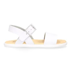 Sandalia barefoot niña blanca con hebilla