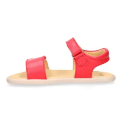 Sandalia barefoot niña coral con doble cierre adherente