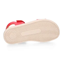 Sandalia barefoot niña coral con doble cierre adherente