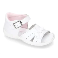 Sandalia Niña peque en piel lavable con MARIPOSAS y suela SUPER FLEXIBLE.