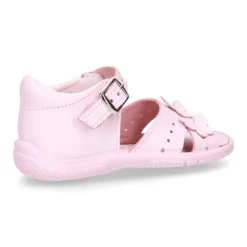 Sandalia Niña peque en piel lavable con MARIPOSAS y suela SUPER FLEXIBLE.