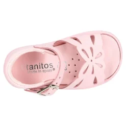 Sandalia Niña peque en piel lavable con diseño mariposa y suela SUPER FLEXIBLE.