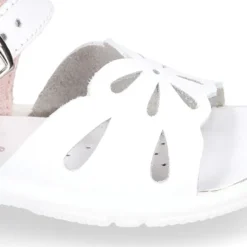 Sandalia Niña peque en piel lavable con diseño mariposa y suela SUPER FLEXIBLE.